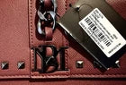 Badgley Mischka Top Handle Studs Wine Purse Bag Crossbody