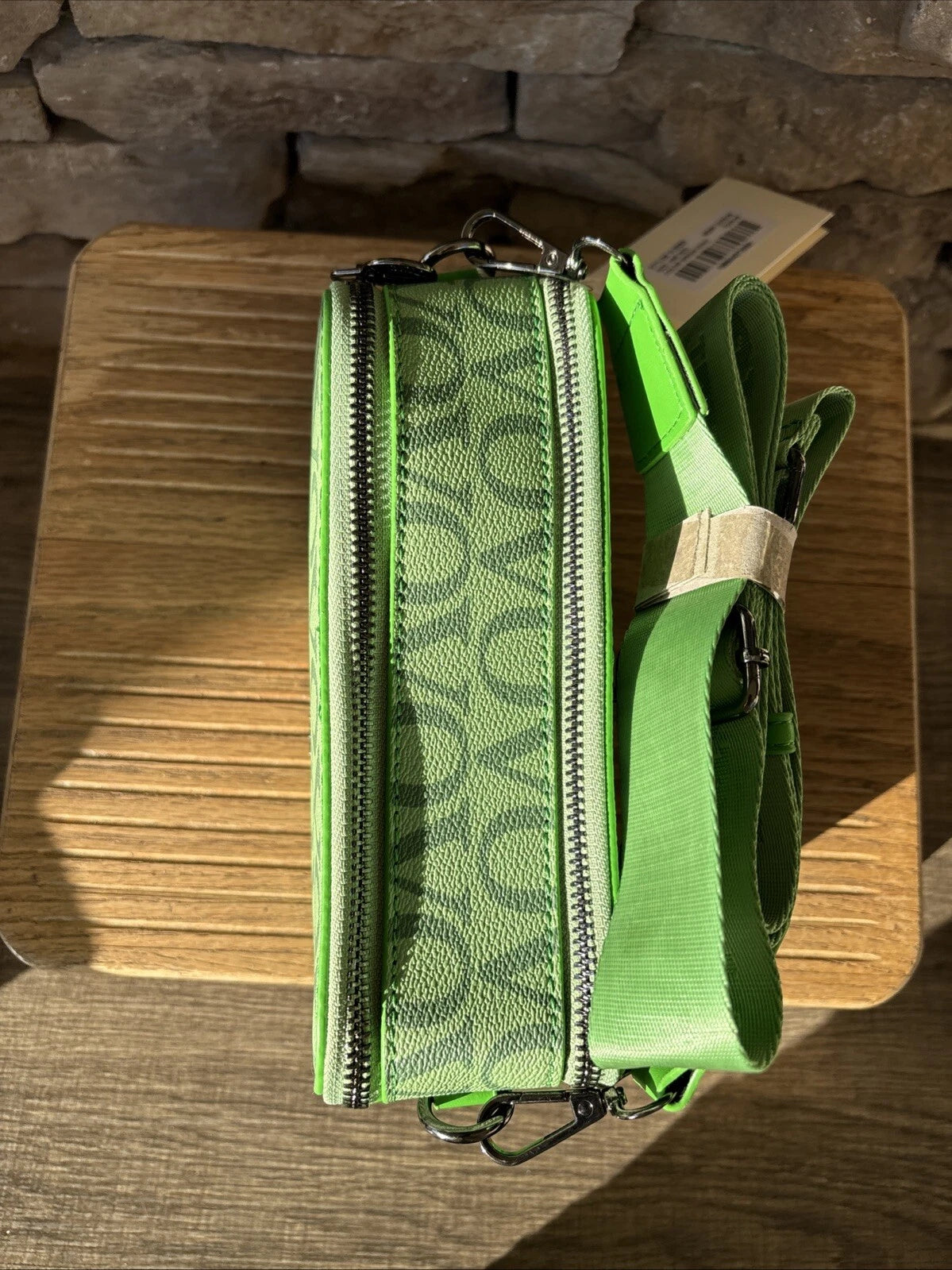 Valentino Orlandi Green Crossbody Shoulder Strap 2 Zipper Close