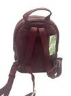 Badgley Mischka Small Studded Backpack Burgundy Gold Diamond Quilted - Primrose Signature Boutique
