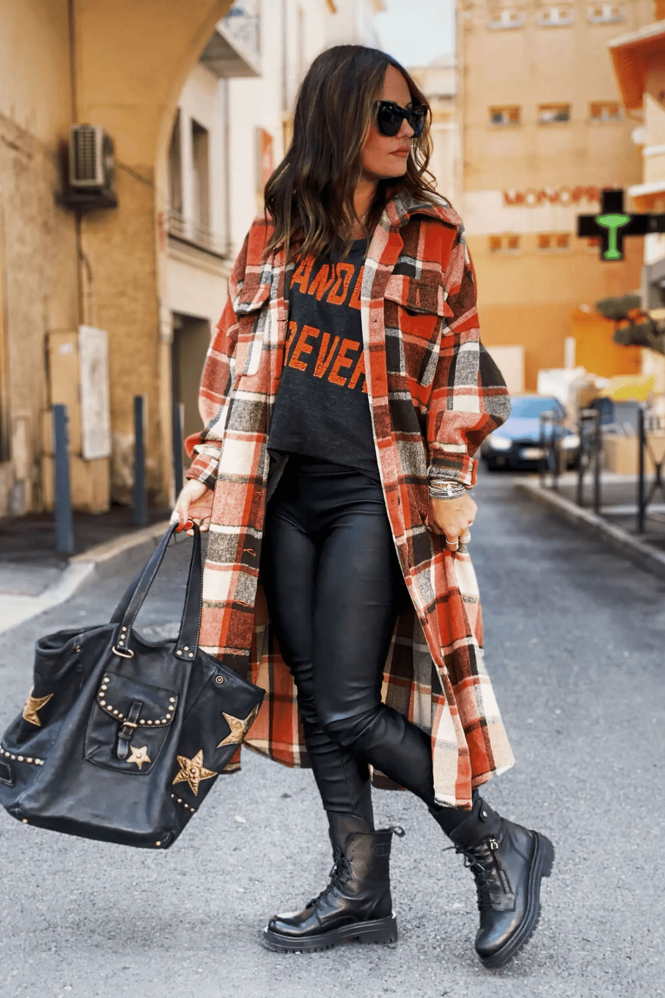 Flannel Shacket Jacket Maxi Length - Primrose Signature Boutique