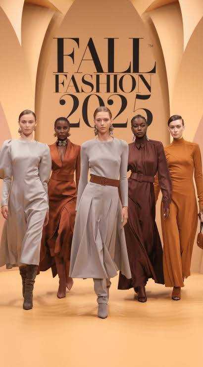Models showcasing elegant autumn dresses in neutral and earth tones for 2026 dress trends
