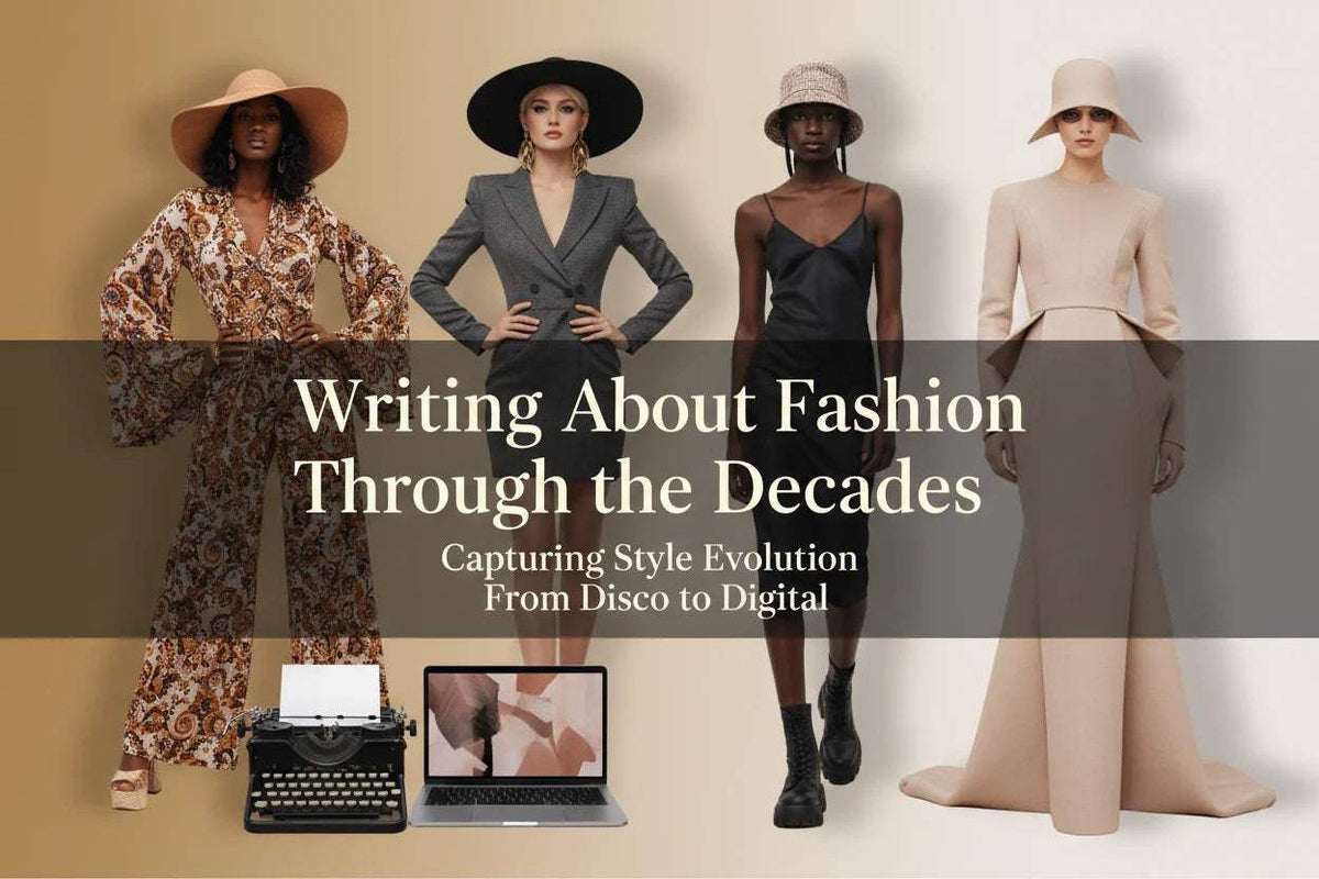 Collage showcasing iconic styles from various decades of fashion evolution