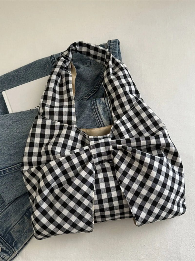 Ruched Bow Shoulder Bag-zoom-