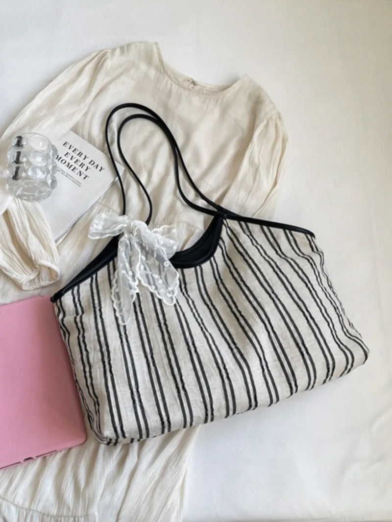 Striped Canvas Tote Bag-zoom-