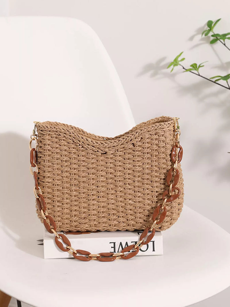 Woven Straw Shoulder Bag-zoom-