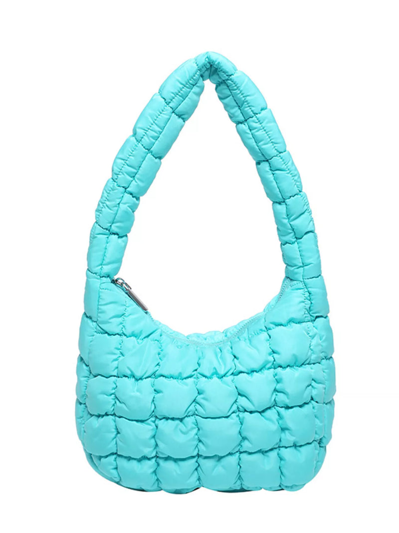 Quilted Ruched Shoulder Bag-zoom-