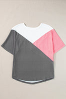 Switch Color Block Round Neck Half Sleeve Top 2 image