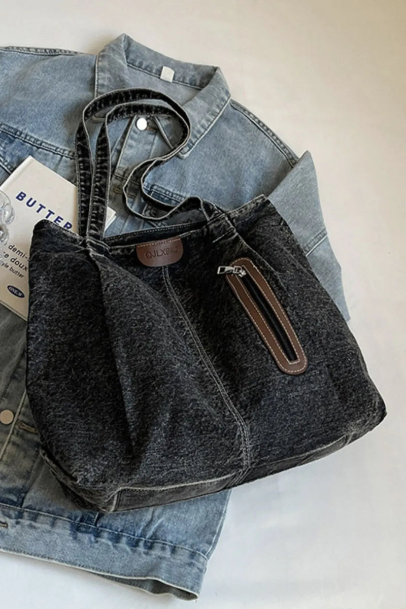 Medium Denim Tote Bag-zoom-
