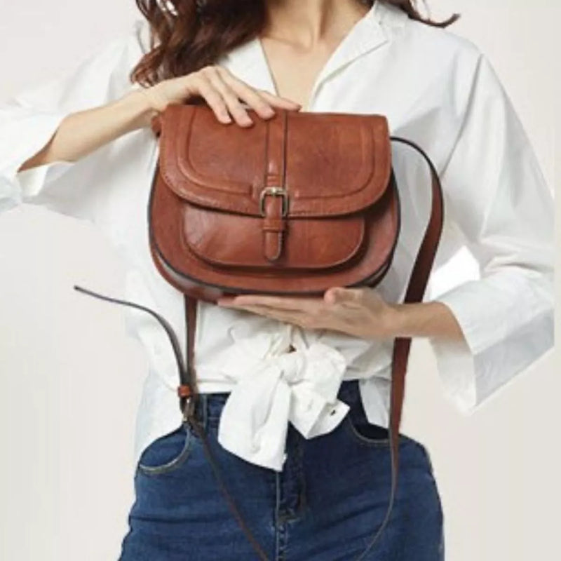 Buckle Leather Crossbody Bag-zoom-