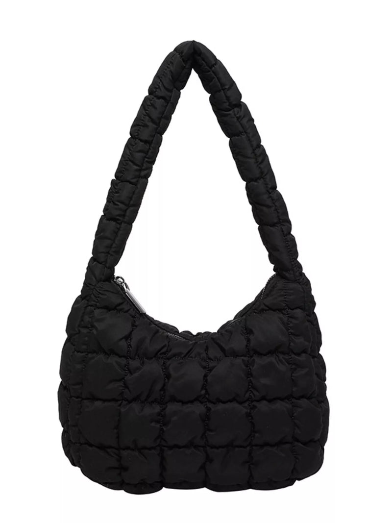 Quilted Ruched Shoulder Bag-zoom-