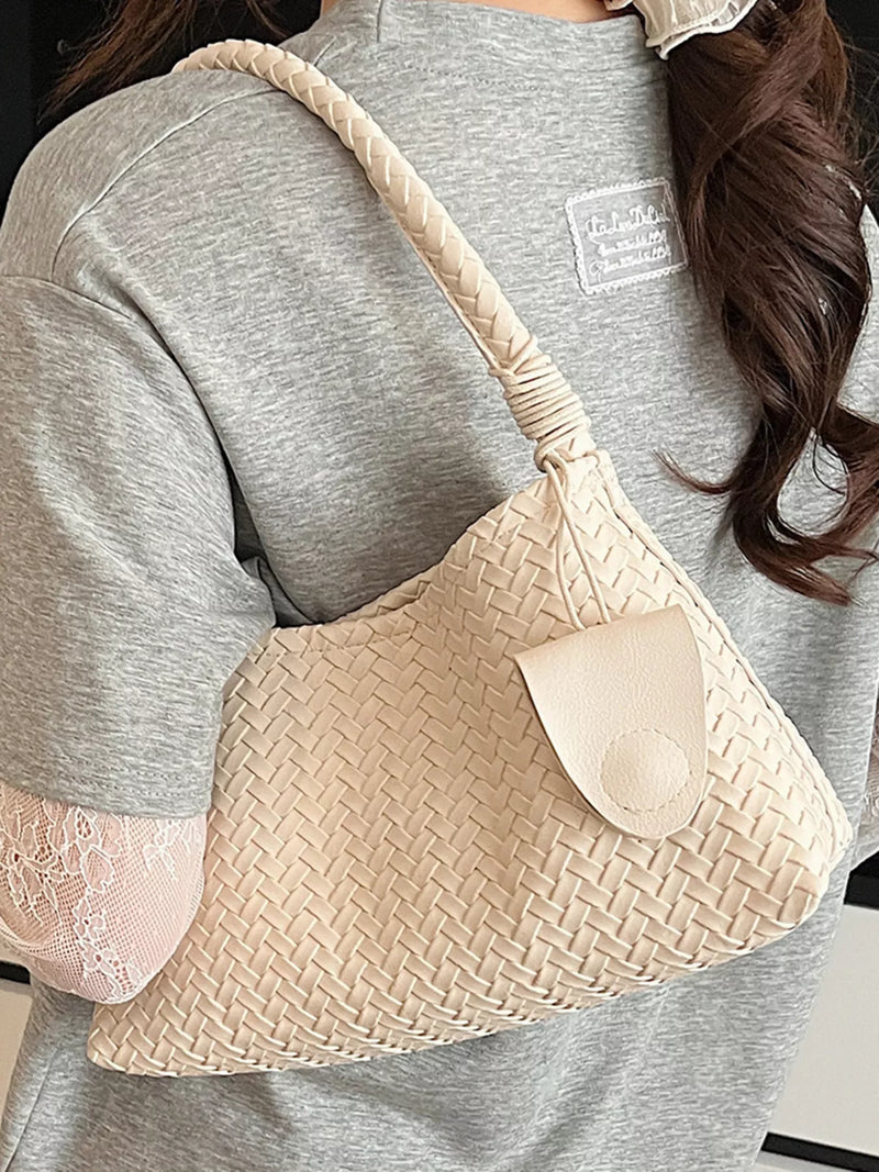 Woven Lightweight Shoulder Bag-zoom-
