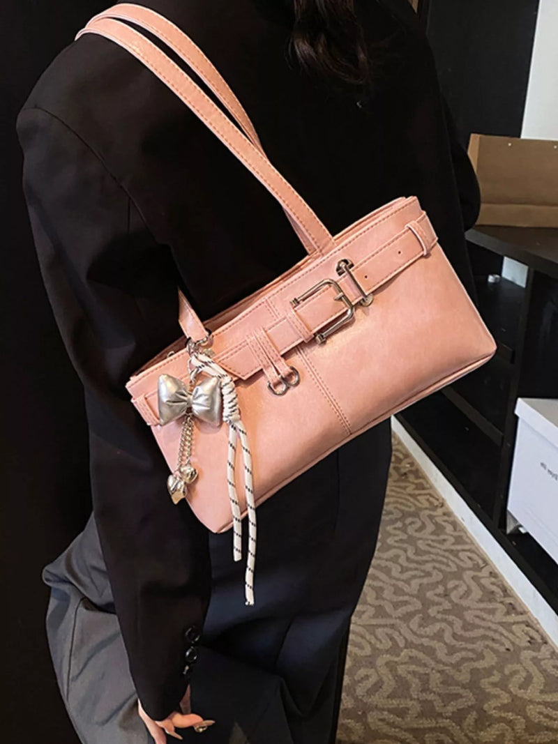 Buckle Decor Shoulder Bag-zoom-