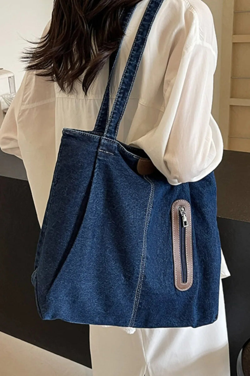 Medium Denim Tote Bag-zoom-
