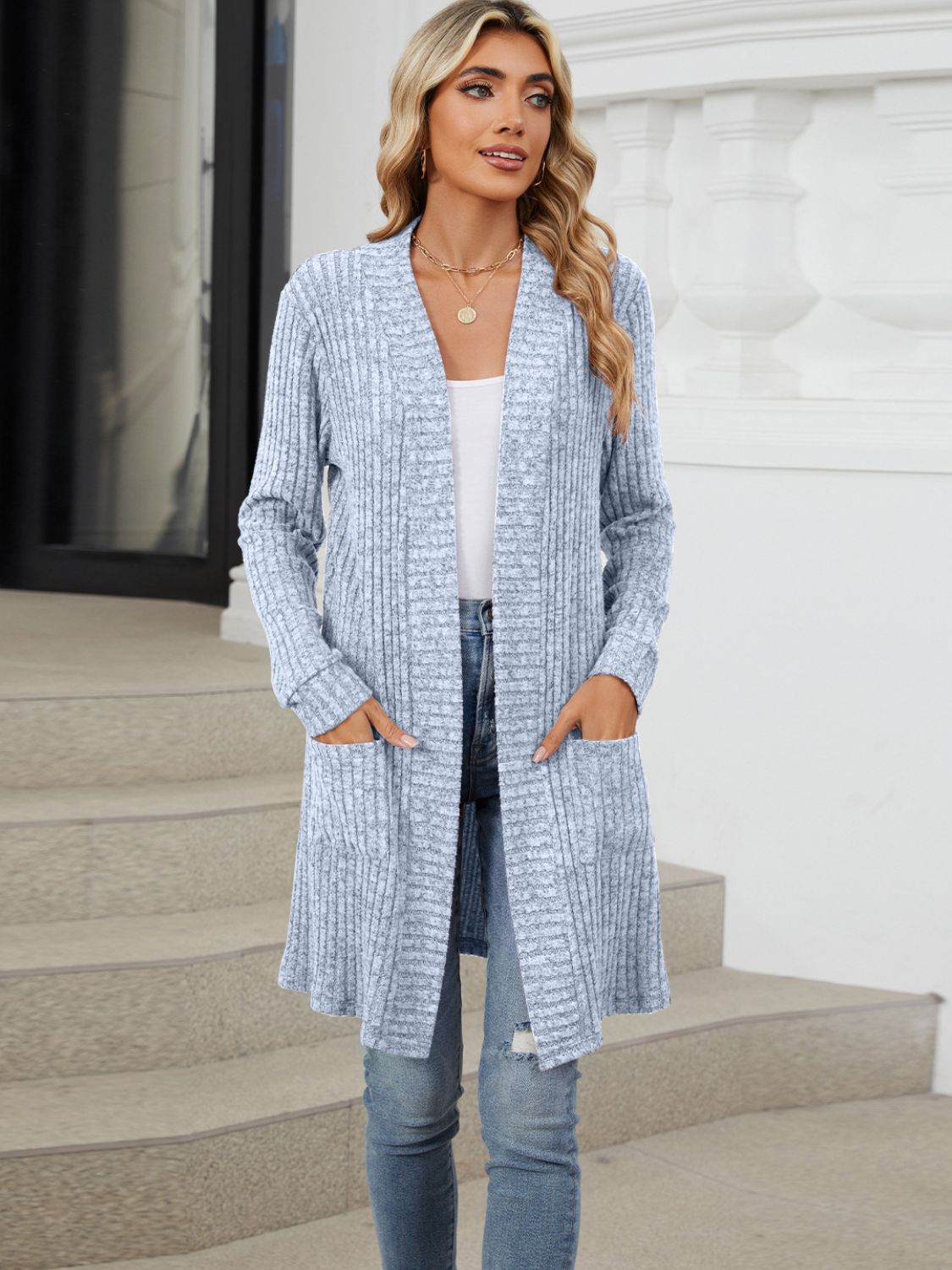 Drop Shipping Open Front Long Sleeve Cardigan