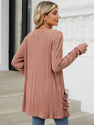 Switch Pocketed Open Front Long Sleeve Cardigan 2 image