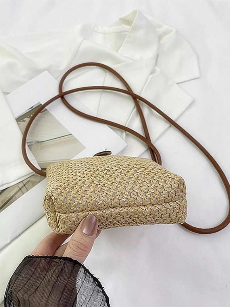 Straw Woven Crossbody Bag-zoom-