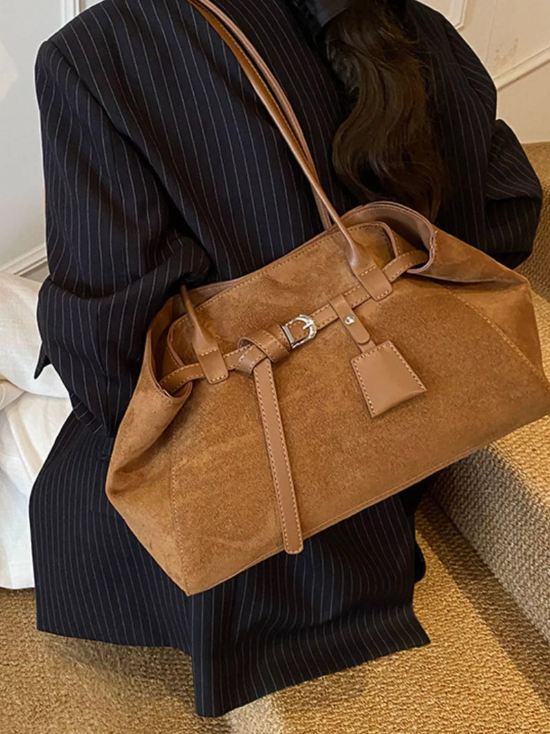 Lightweight Suede Shoulder Bag-zoom-