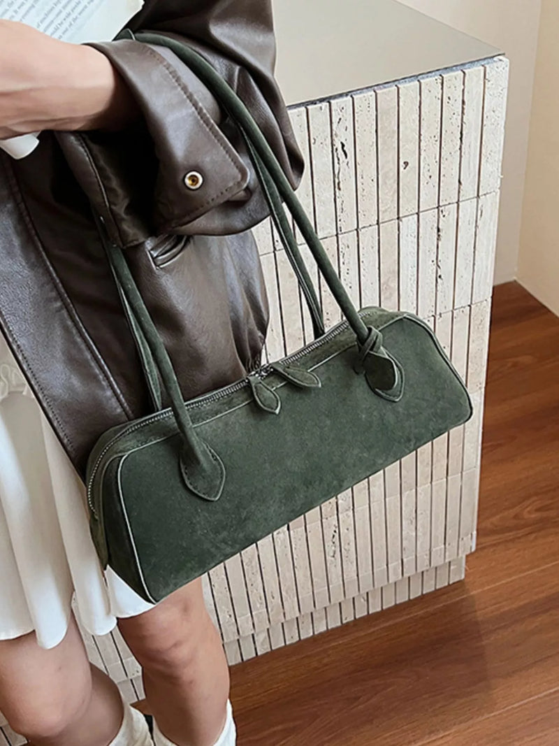 Solid Color Shoulder Bag-zoom-