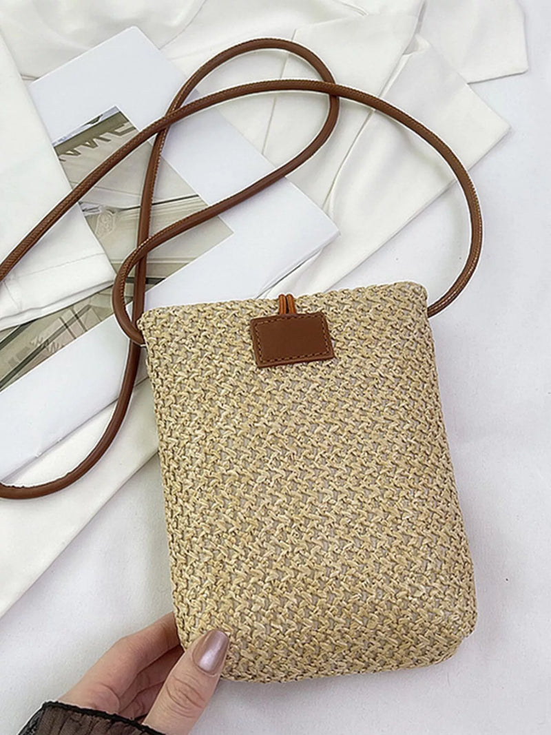 Straw Woven Crossbody Bag-zoom-