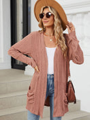 Switch Pocketed Open Front Long Sleeve Cardigan 1 image