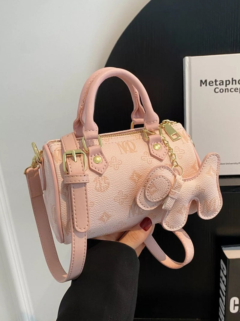 Barrel Crossbody Bag with Charm-zoom-