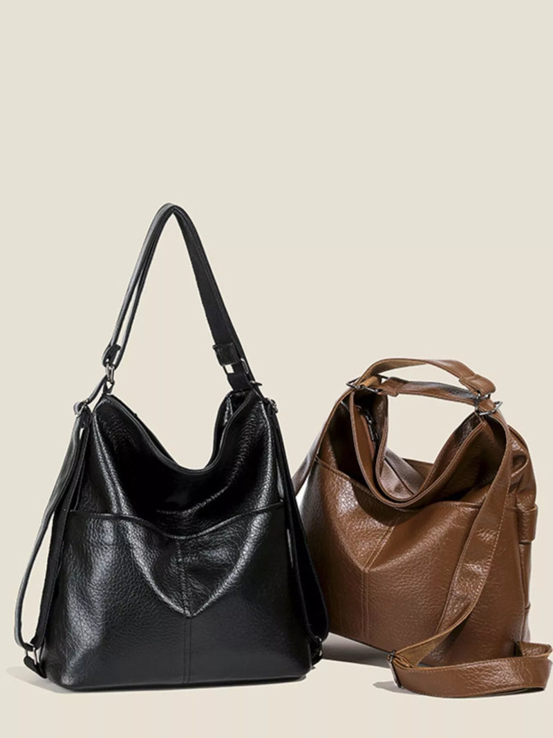 Leather Convertible Shoulder Bag-zoom-