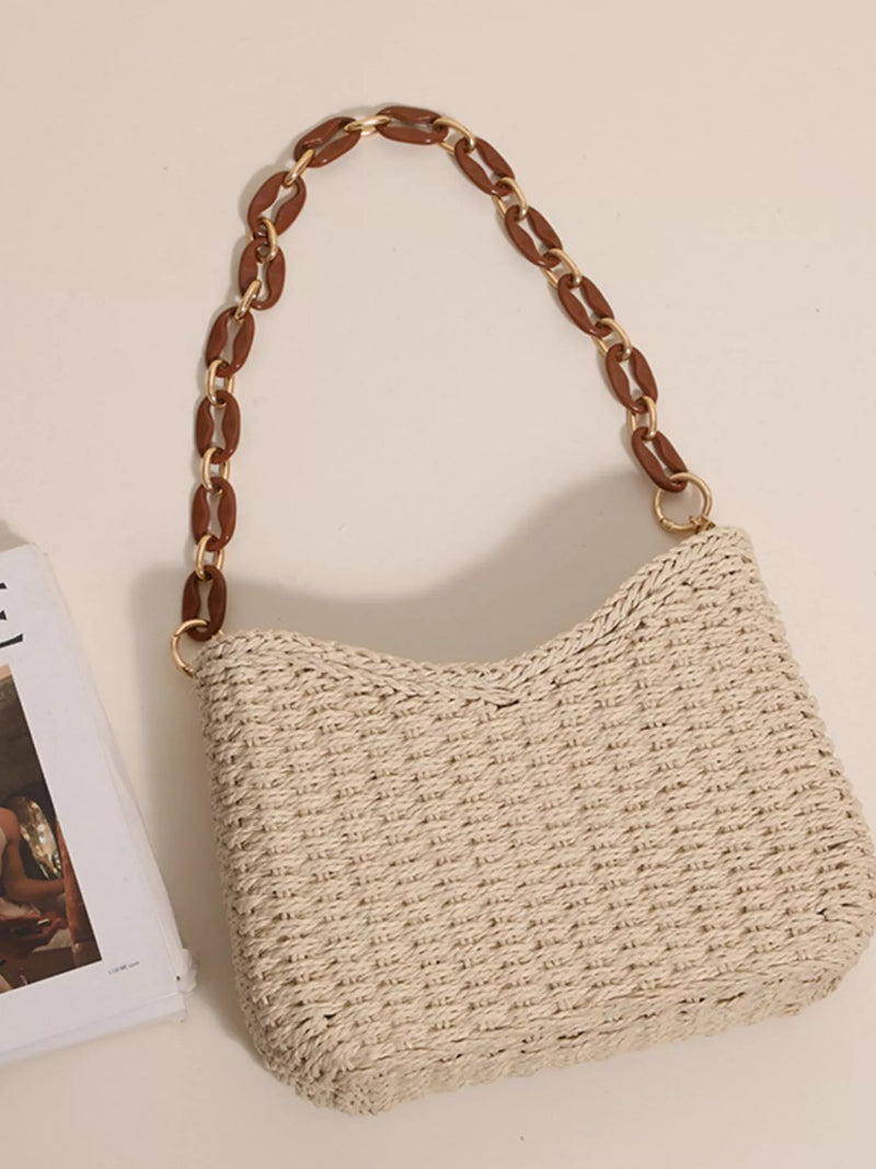 Woven Straw Shoulder Bag-zoom-