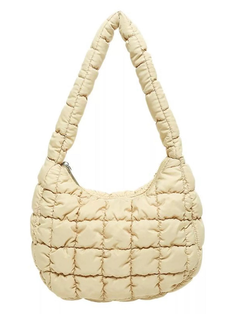Quilted Ruched Shoulder Bag-zoom-
