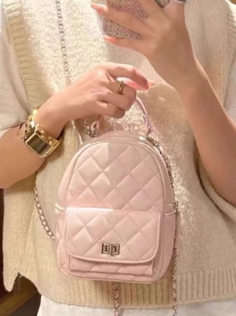 Quilted Mini Backpack Bag-zoom-