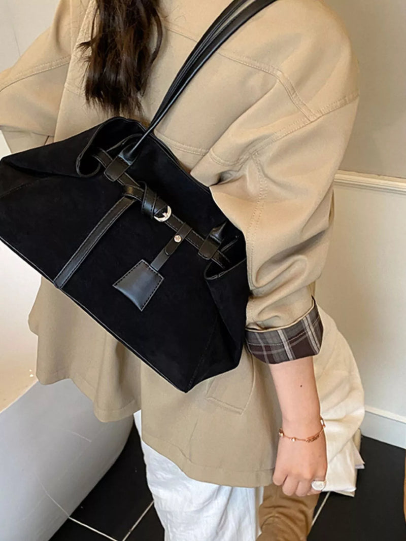 Lightweight Suede Shoulder Bag-zoom-