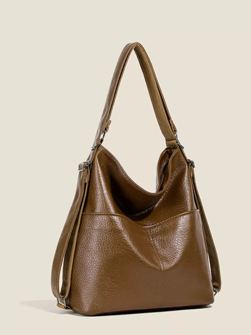 Leather Convertible Shoulder Bag-zoom-