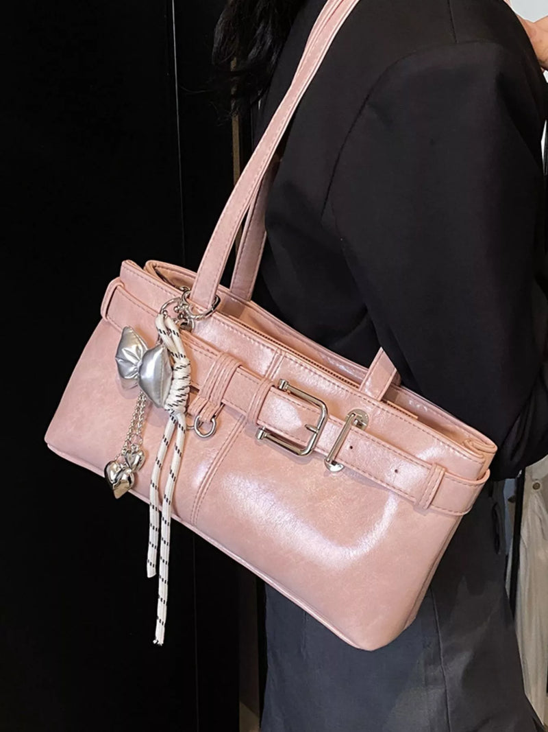 Buckle Decor Shoulder Bag-zoom-