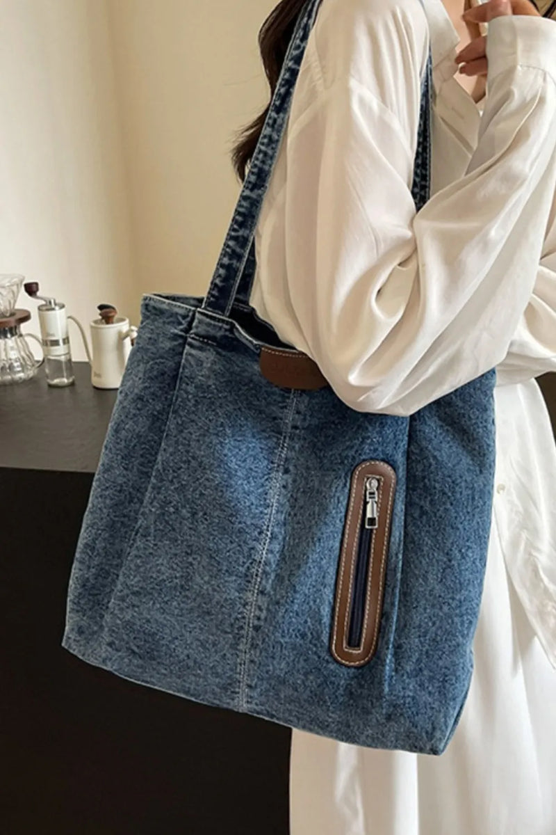 Medium Denim Tote Bag-zoom-