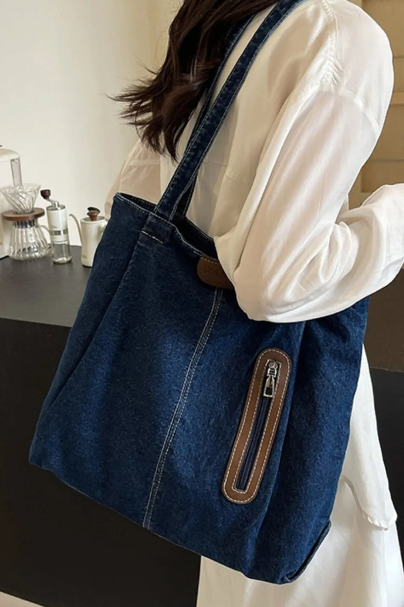 Medium Denim Tote Bag-zoom-