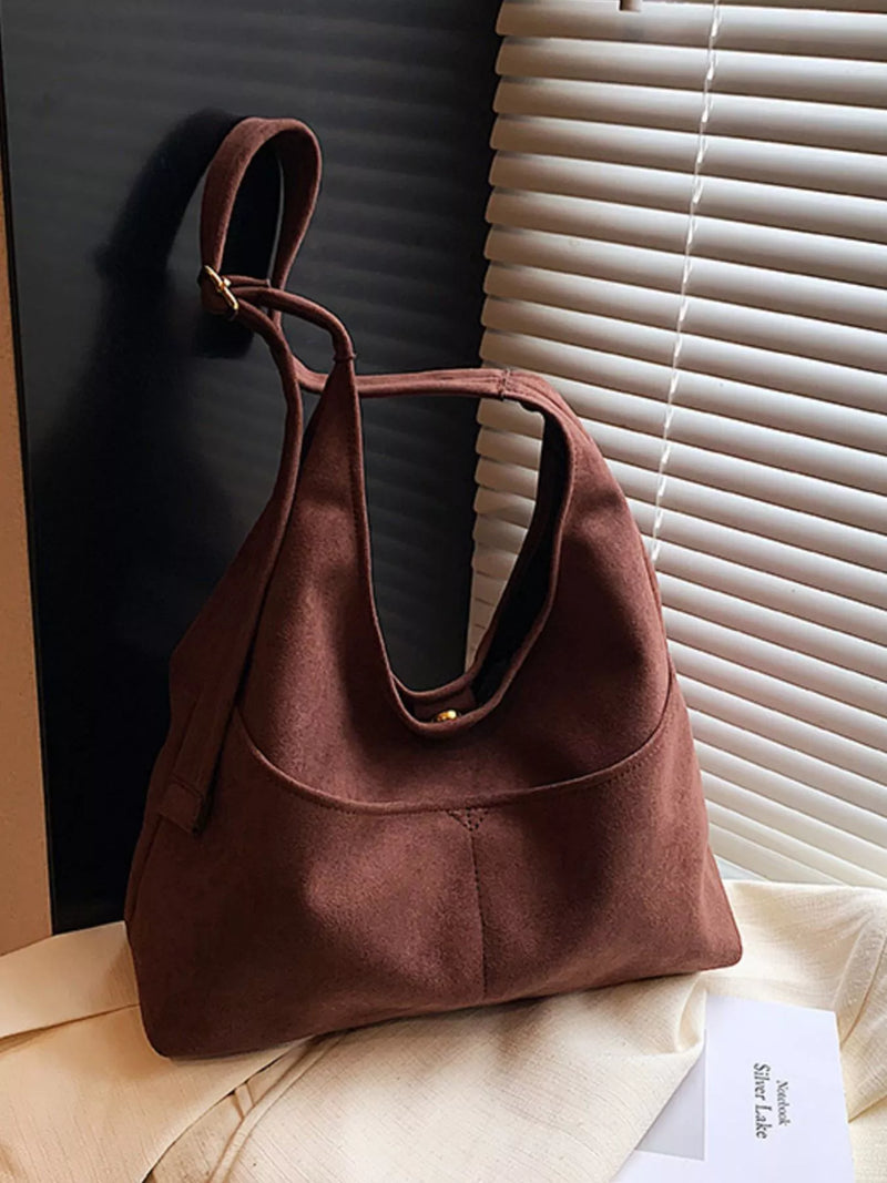 Minimalist Suede Shoulder Bag-zoom-