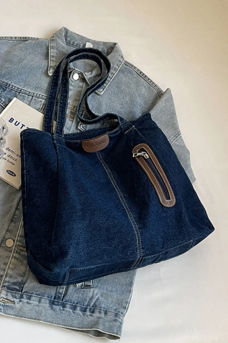 Medium Denim Tote Bag-zoom-