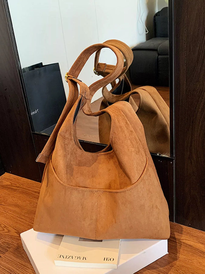 Minimalist Suede Shoulder Bag-zoom-