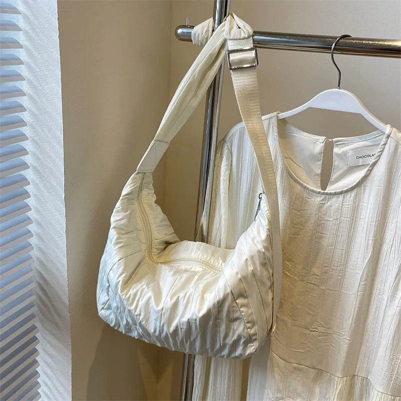 Pleated Dumpling Crossbody Bag-zoom-