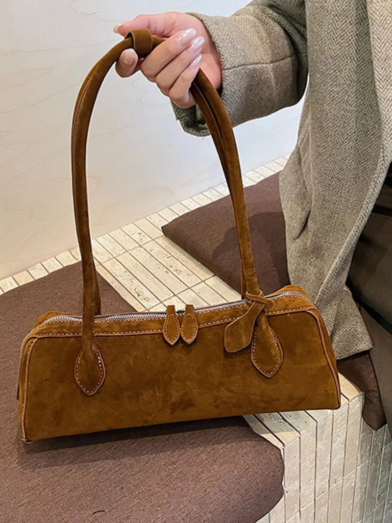 Solid Color Shoulder Bag-zoom-