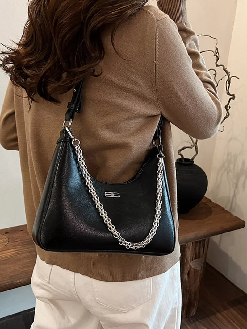 Chain-Accented Crossbody Bag-zoom-