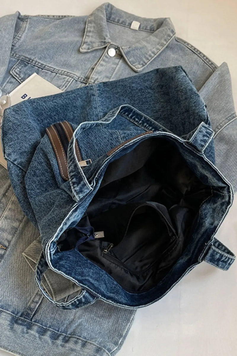 Medium Denim Tote Bag-zoom-