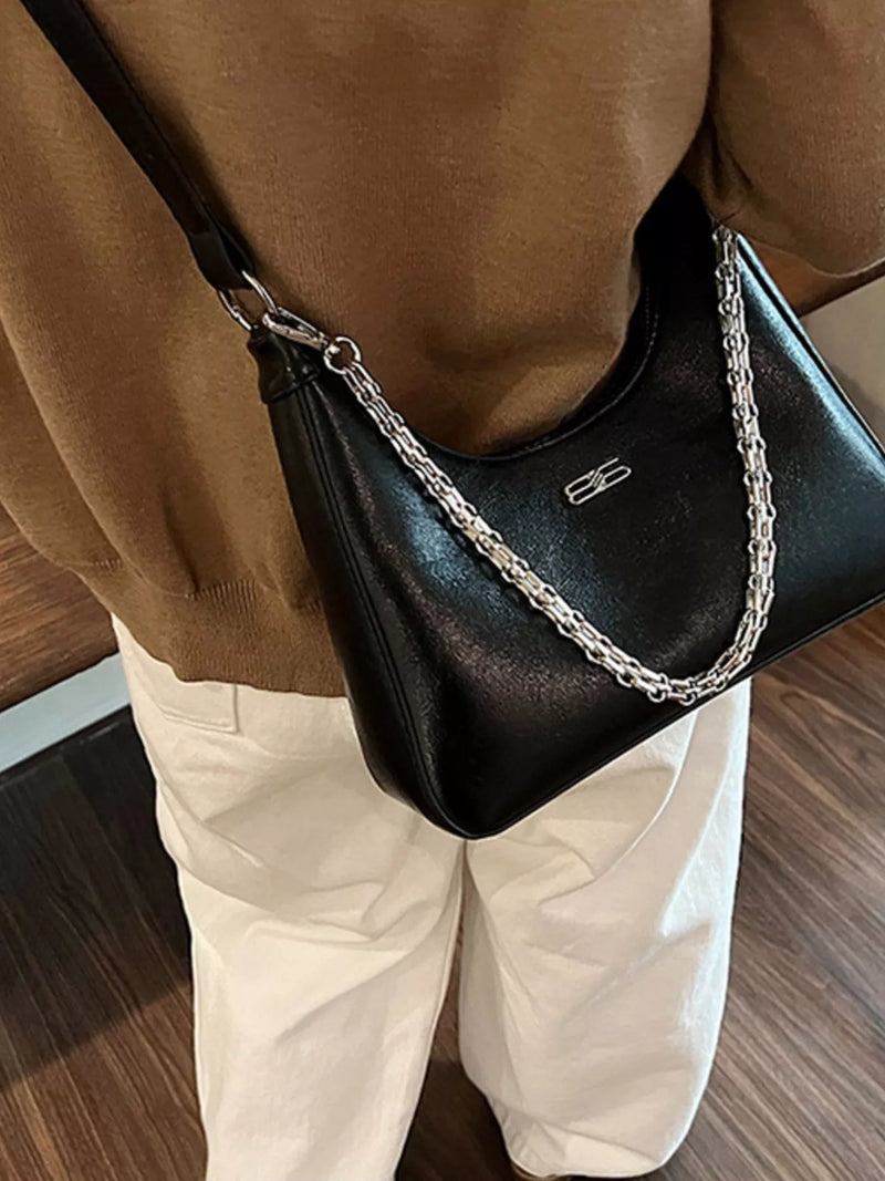 Chain-Accented Crossbody Bag-zoom-