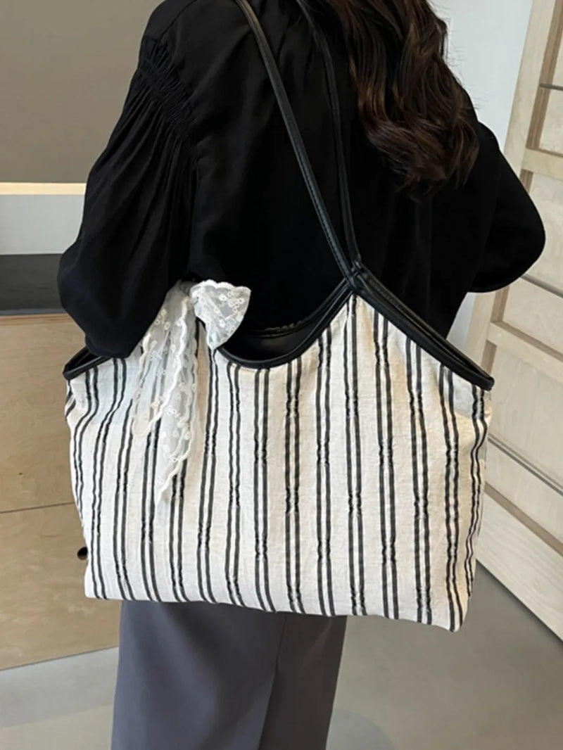 Striped Canvas Tote Bag-zoom-