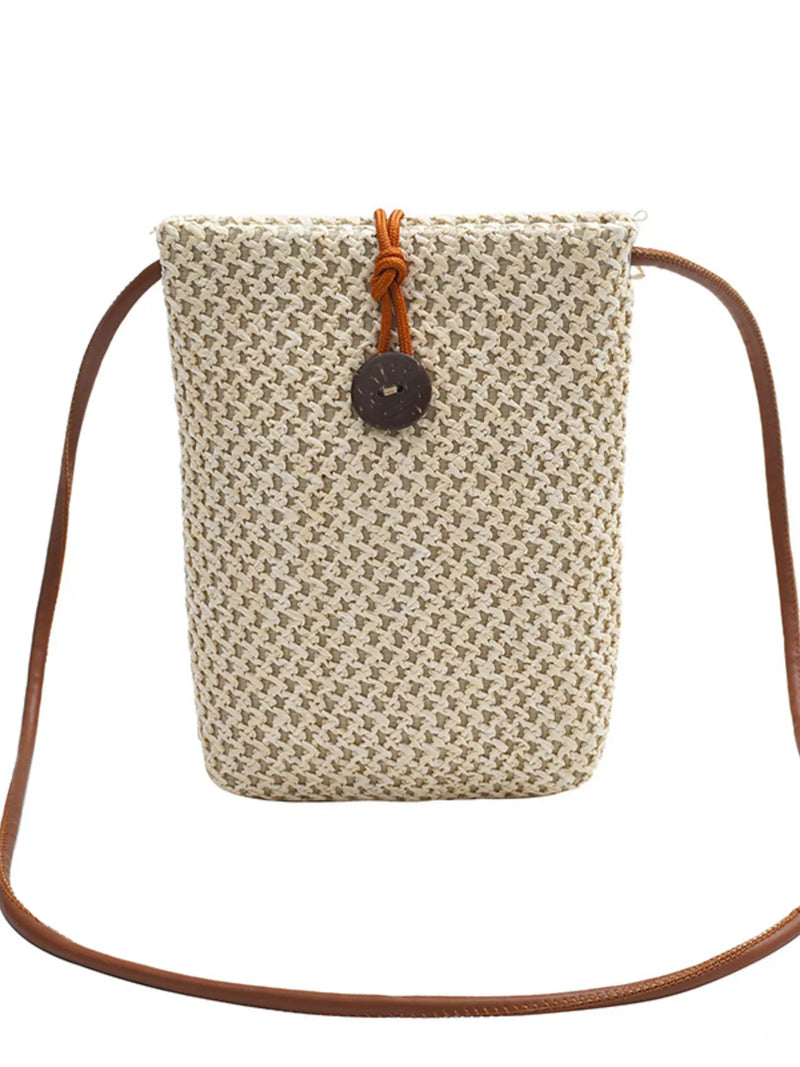 Straw Woven Crossbody Bag-zoom-