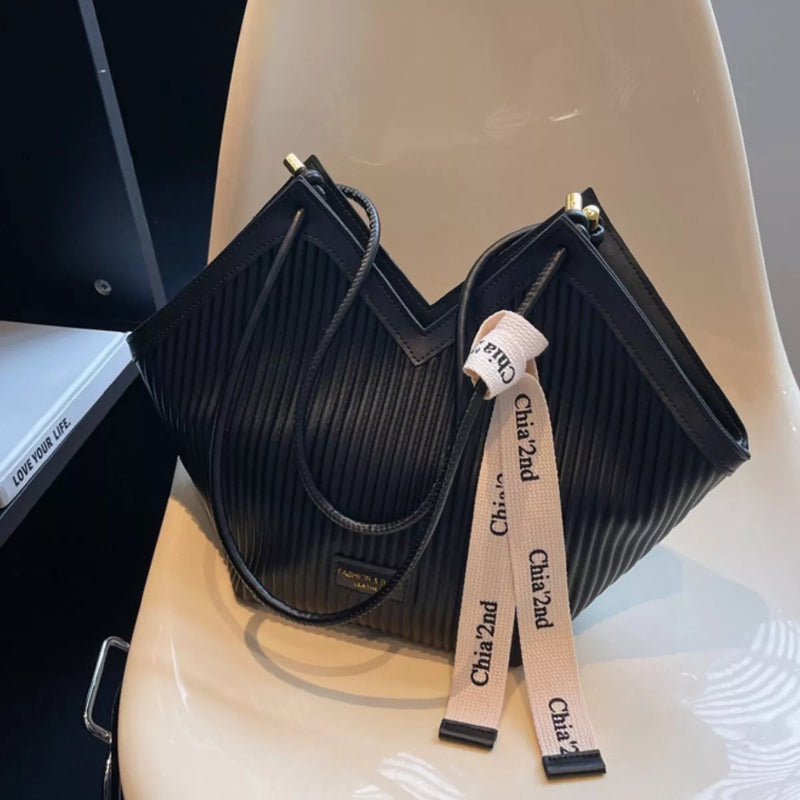 Leather Textured Shoulder Bag-zoom-