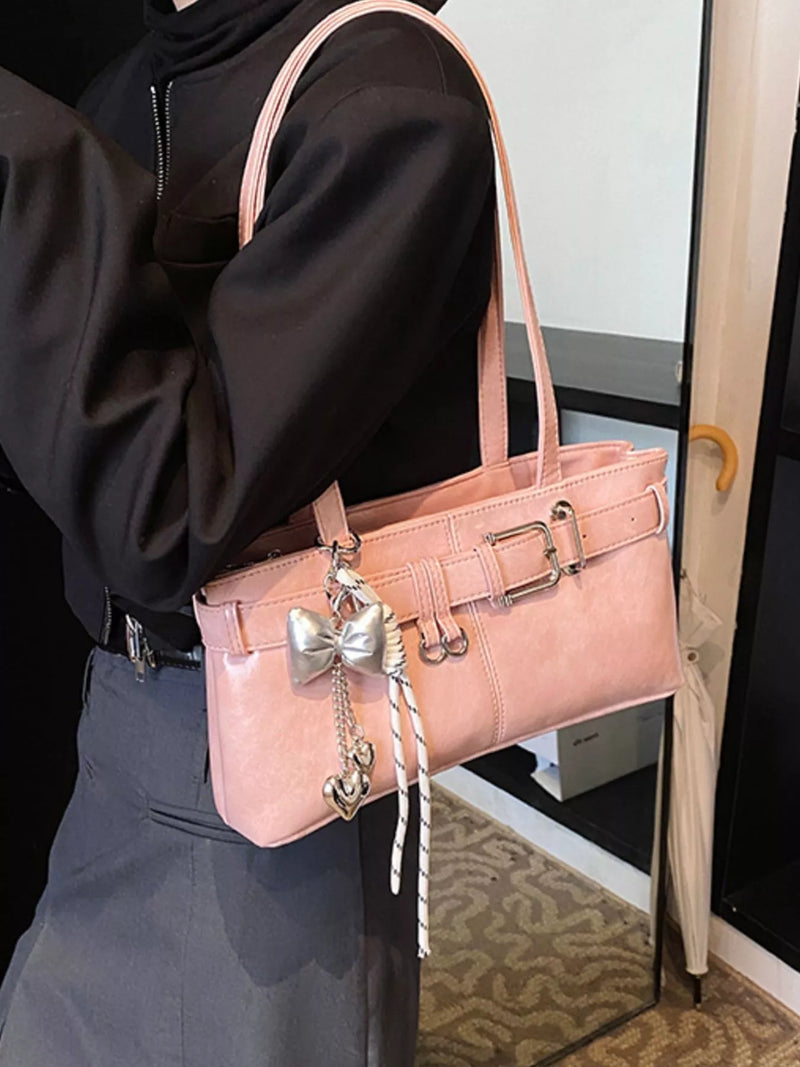 Buckle Decor Shoulder Bag-zoom-