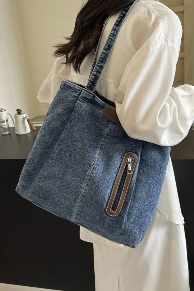 Medium Denim Tote Bag-zoom-