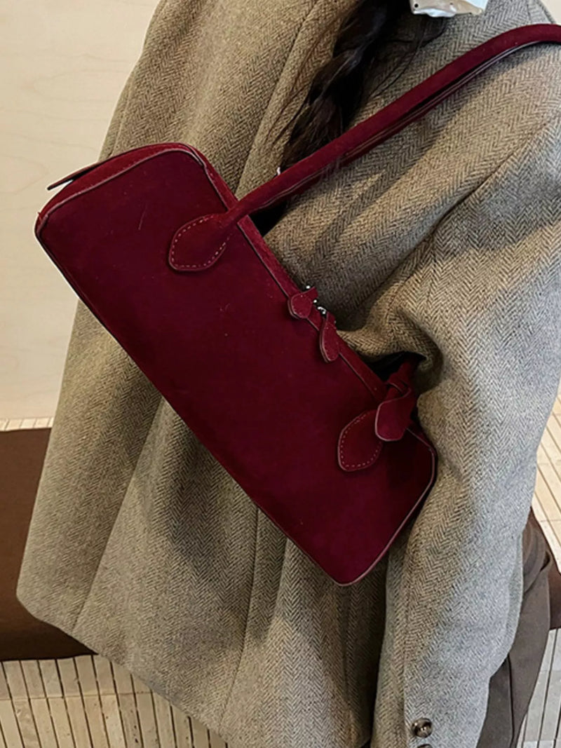 Solid Color Shoulder Bag-zoom-