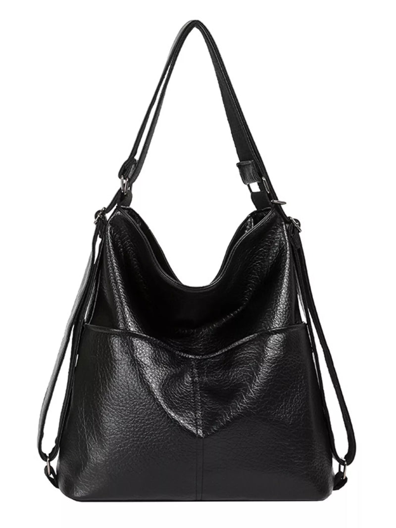 Leather Convertible Shoulder Bag-zoom-