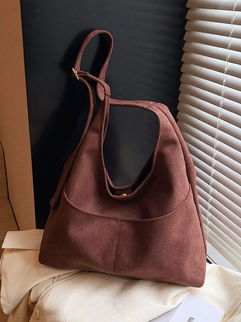 Minimalist Suede Shoulder Bag-zoom-